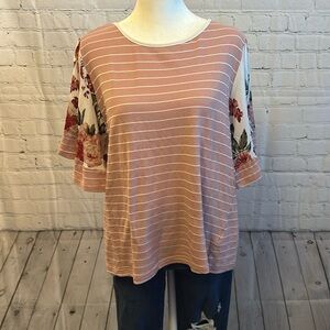 Striped and floral top